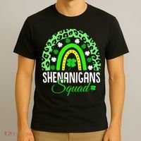 Shenanigans Squad Rainbow Leopard St Patricks Day  T-Shirt thumb 3