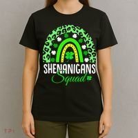Shenanigans Squad Rainbow Leopard St Patricks Day  T-Shirt thumb 4