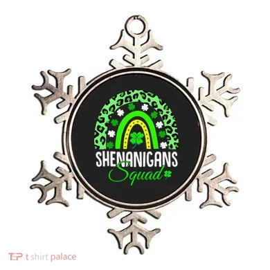 Shenanigans Squad Rainbow Leopard St Patricks Day  Ornament