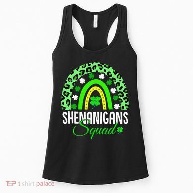 Shenanigans Squad Rainbow Leopard St Patricks Day  Women's Tank Top
