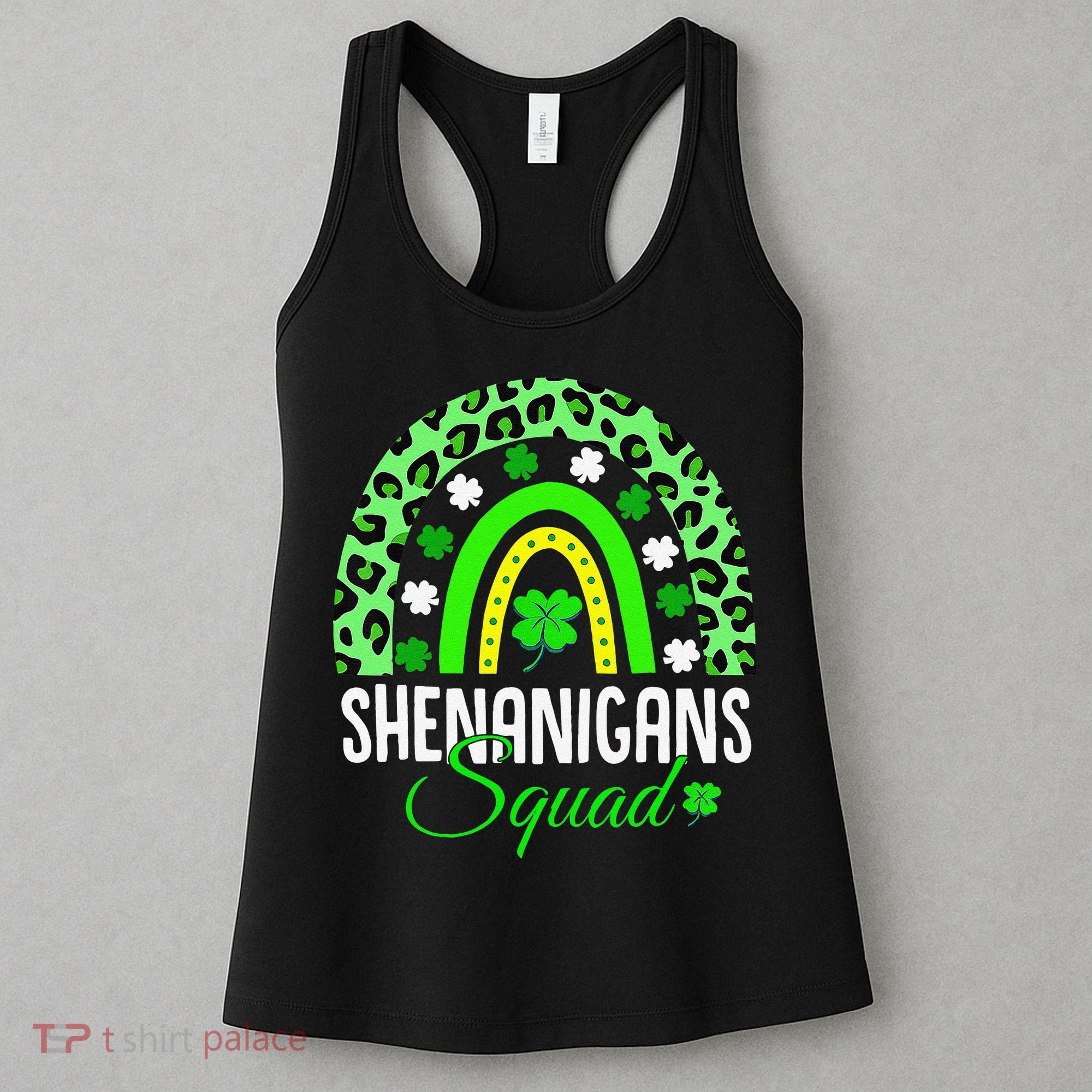 Shenanigans Squad Rainbow Leopard St Patricks Day  Women's Tank Top