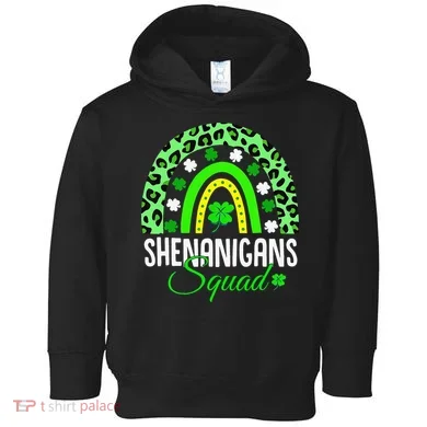 Shenanigans Squad Rainbow Leopard St Patricks Day  Toddler Hoodie