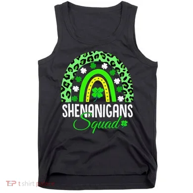 Shenanigans Squad Rainbow Leopard St Patricks Day  Tank Top