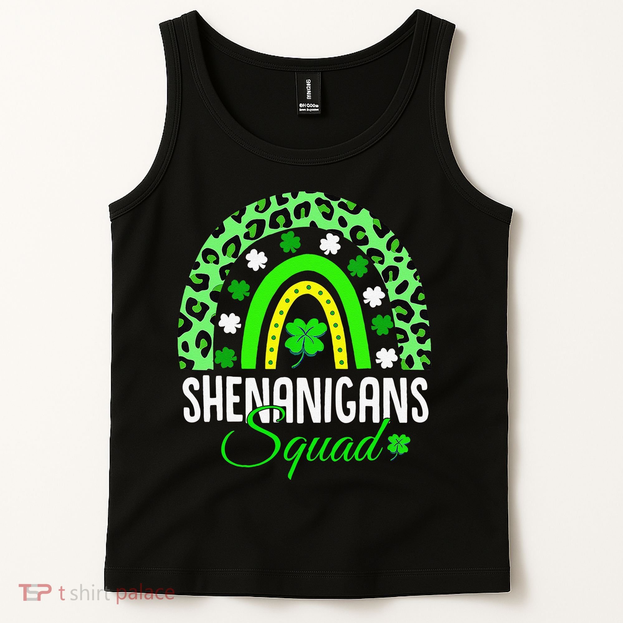 Shenanigans Squad Rainbow Leopard St Patricks Day  Tank Top