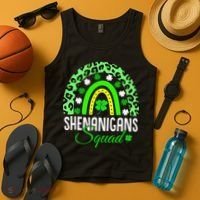 Shenanigans Squad Rainbow Leopard St Patricks Day  Tank Top thumb 4