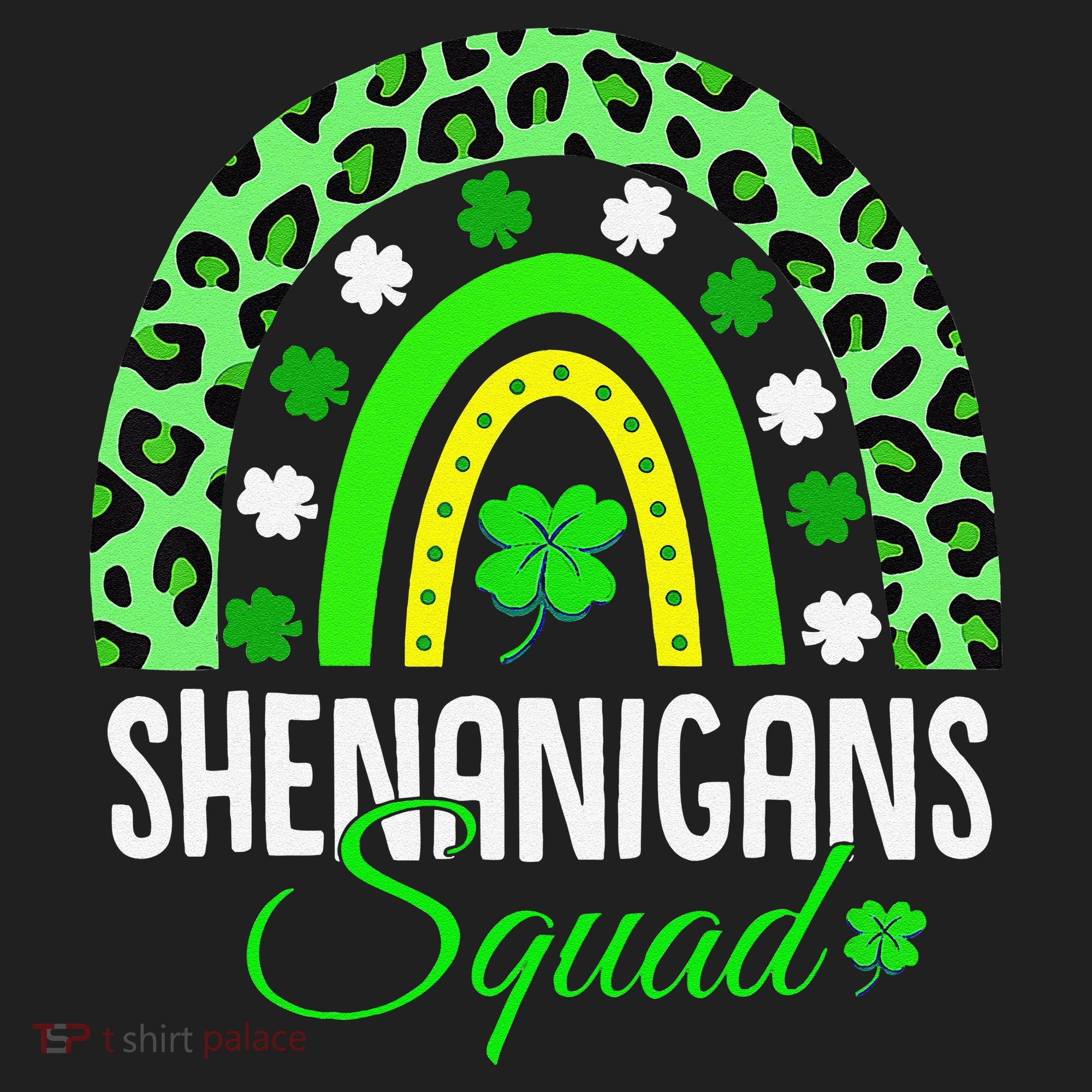 Shenanigans Squad Rainbow Leopard St Patricks Day  Golf Towel