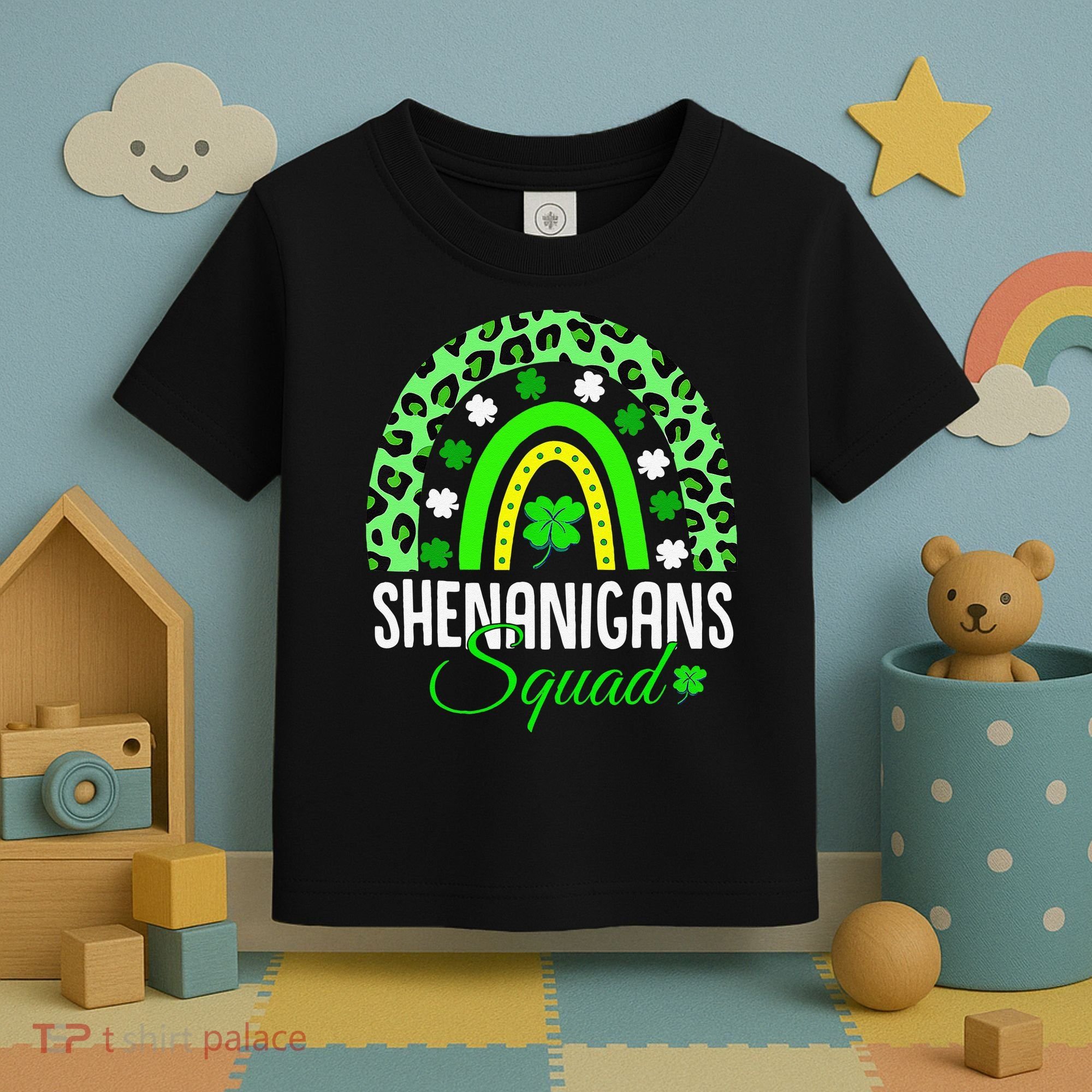 Shenanigans Squad Rainbow Leopard St Patricks Day  Toddler T-Shirt