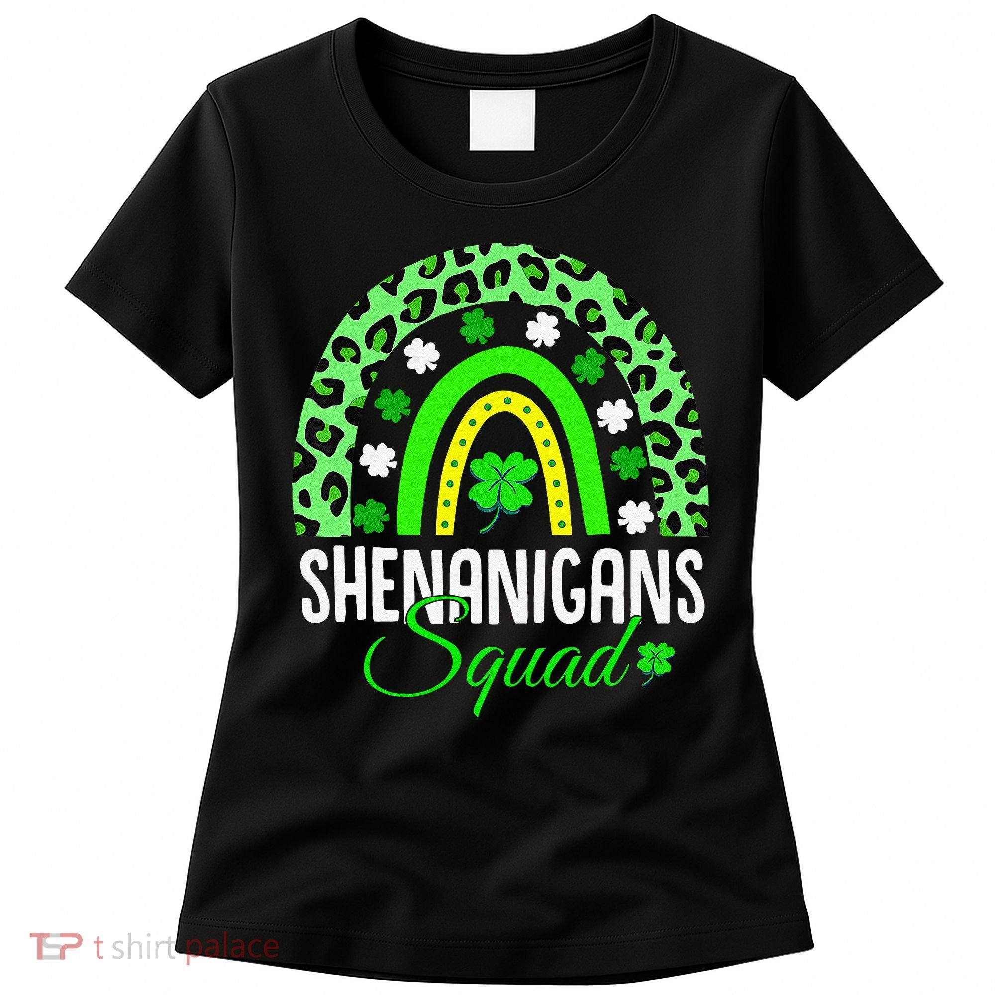 Shenanigans Squad Rainbow Leopard St Patricks Day  Women's T-Shirt