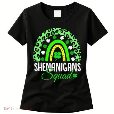 Shenanigans Squad Rainbow Leopard St Patricks Day Women's T-Shirt