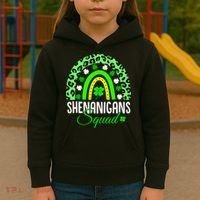 Shenanigans Squad Rainbow Leopard St Patricks Day  Kids Hoodie thumb 3