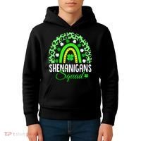Shenanigans Squad Rainbow Leopard St Patricks Day  Kids Hoodie thumb 4