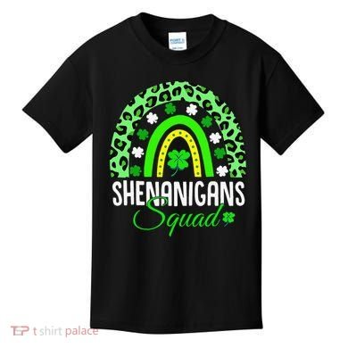 Shenanigans Squad Rainbow Leopard St Patricks Day  Kids T-Shirt