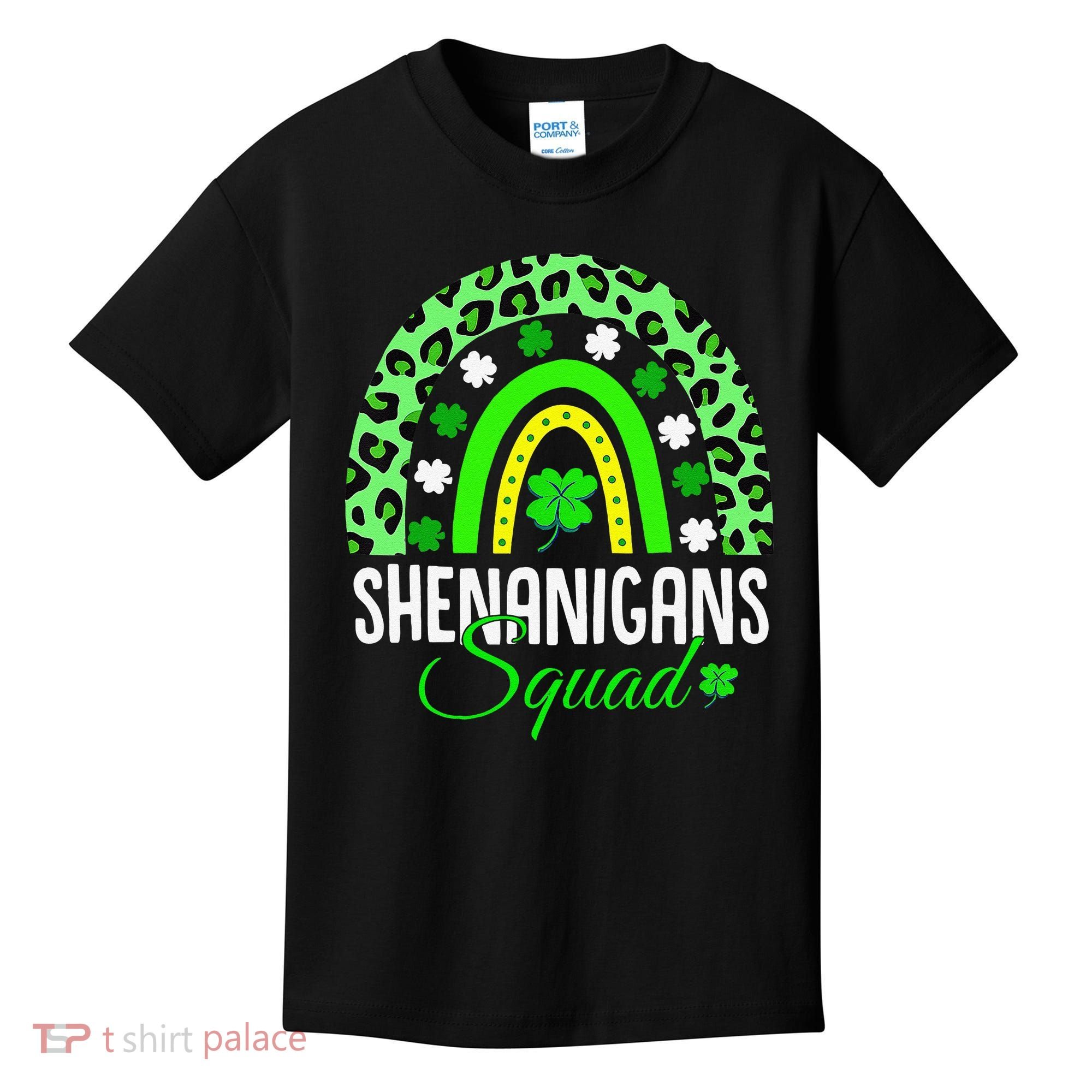 Shenanigans Squad Rainbow Leopard St Patricks Day  Kids T-Shirt