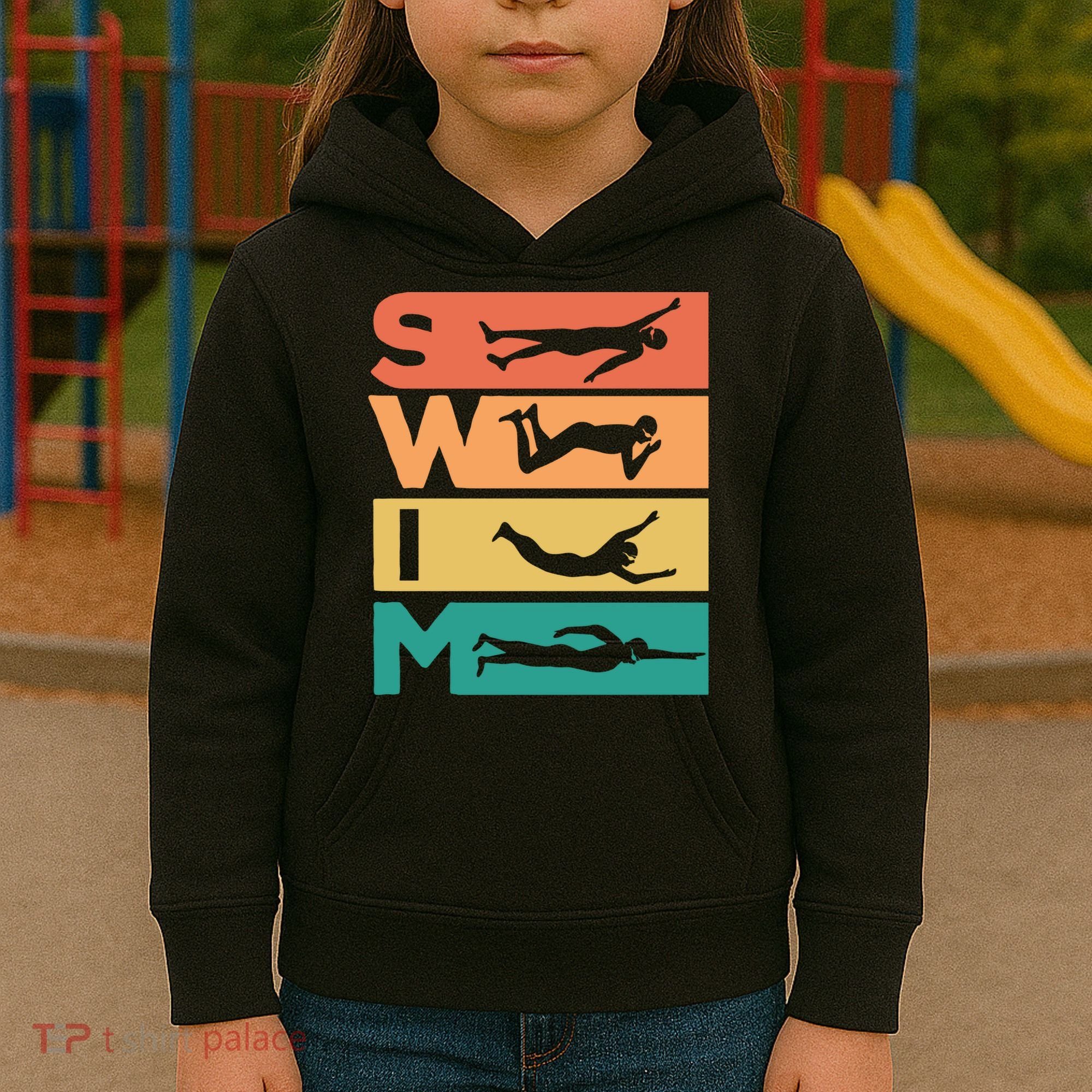 Swim Swimmers Retrol Kids Hoodie