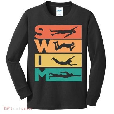 Swim Swimmers Retrol Kids Long Sleeve Shirt