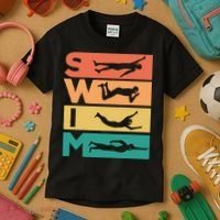 Swim Swimmers Retrol Kids T-Shirt thumb 3