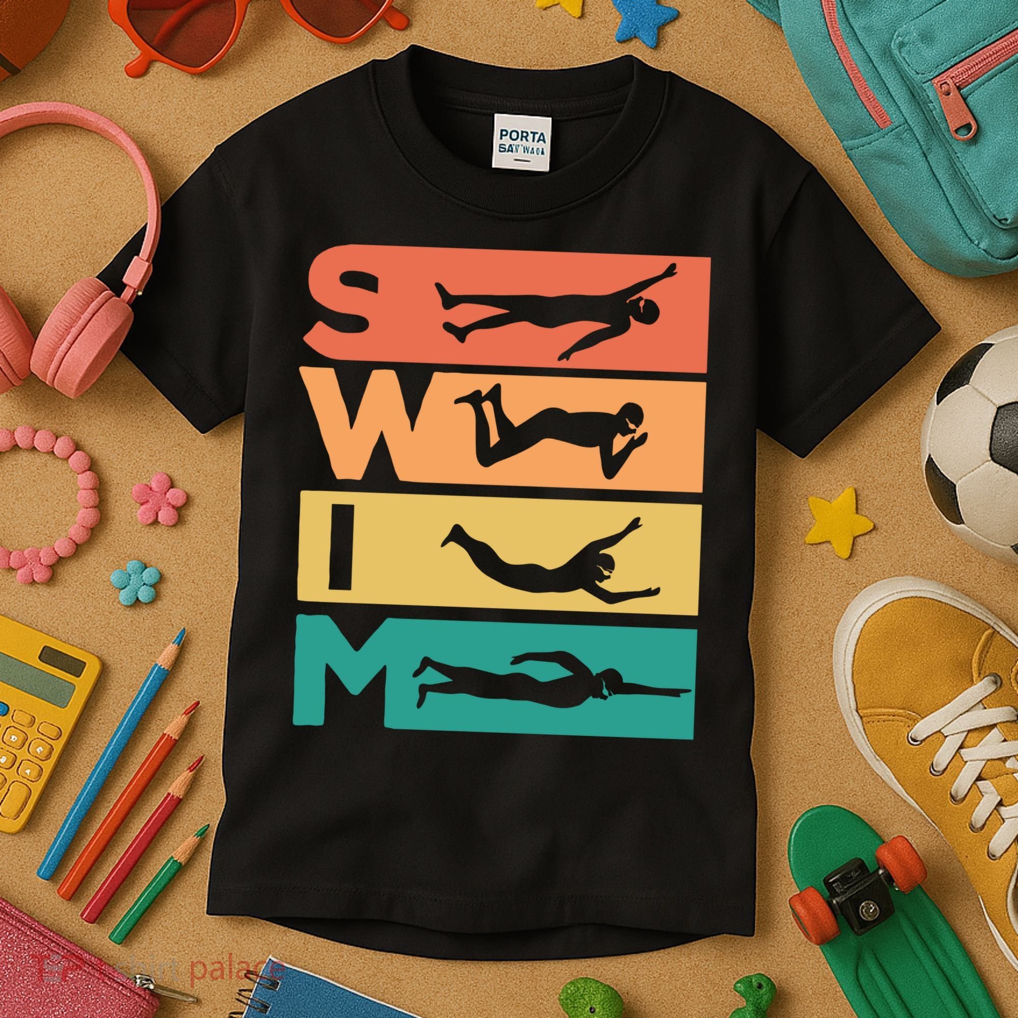Swim Swimmers Retrol Kids T-Shirt