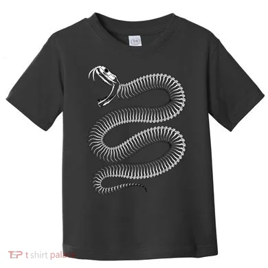 Snake Skeleton Reptile Python Cobra Herpetologist Toddler T-Shirt