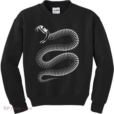 Snake Skeleton Reptile Python Cobra Herpetologist Kids Sweatshirt