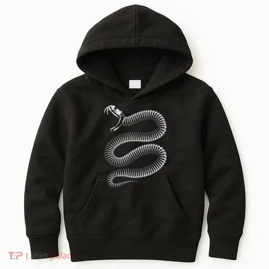 Snake Skeleton Reptile Python Cobra Herpetologist Kids Hoodie