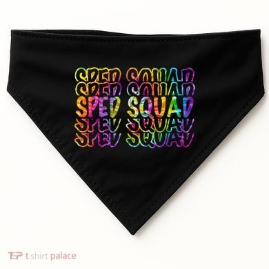 Sped Squad Rainbow Colorful USA-Made Doggie Bandana