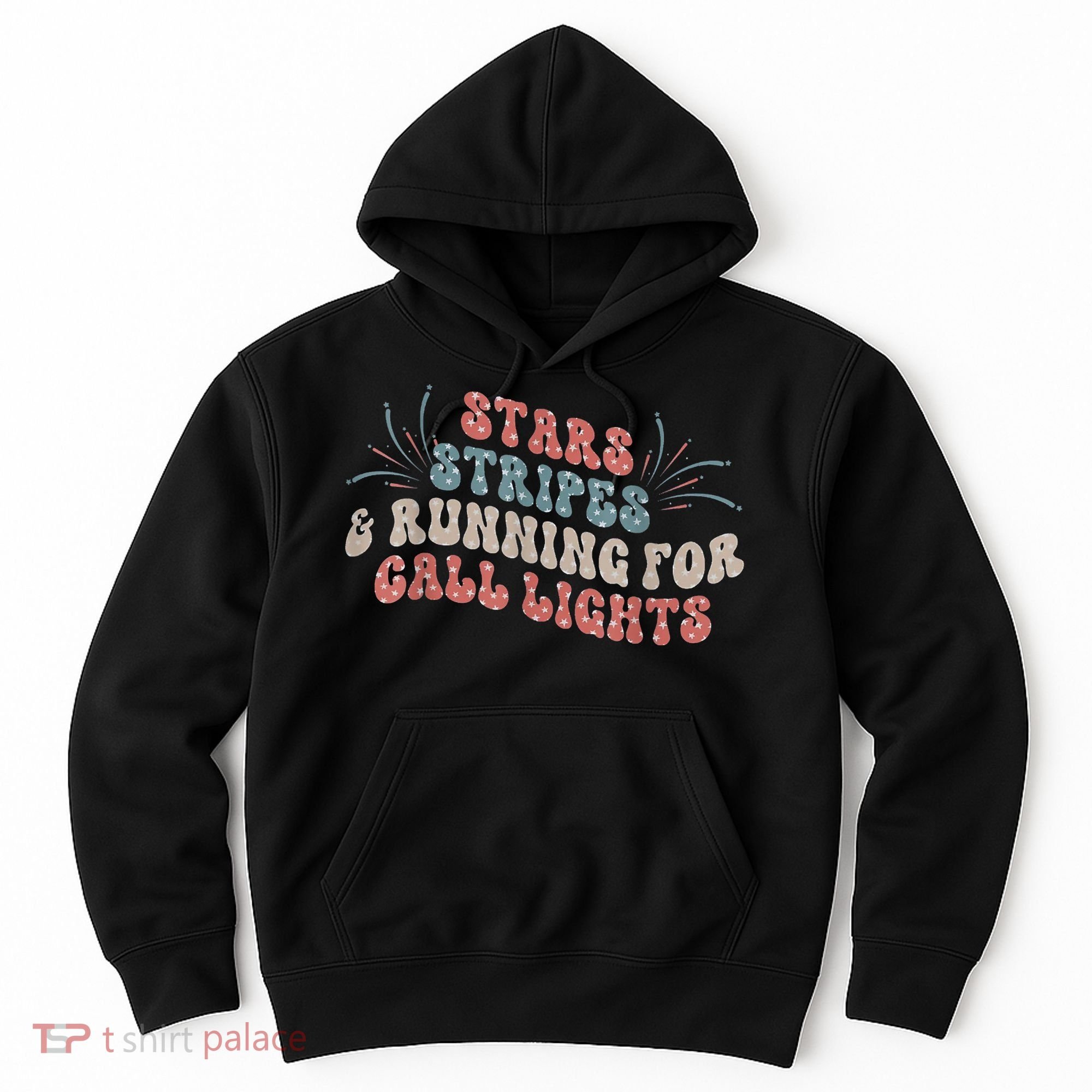 Stars Stripes Running For Call Lights CNA Nurse 4th Of July Hoodie