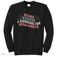 Stars Stripes Running For Call Lights CNA Nurse 4th Of July Sweatshirt thumb 0