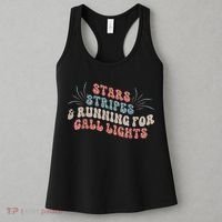 Stars Stripes Running For Call Lights CNA Nurse 4th Of July Women's Tank Top thumb 3