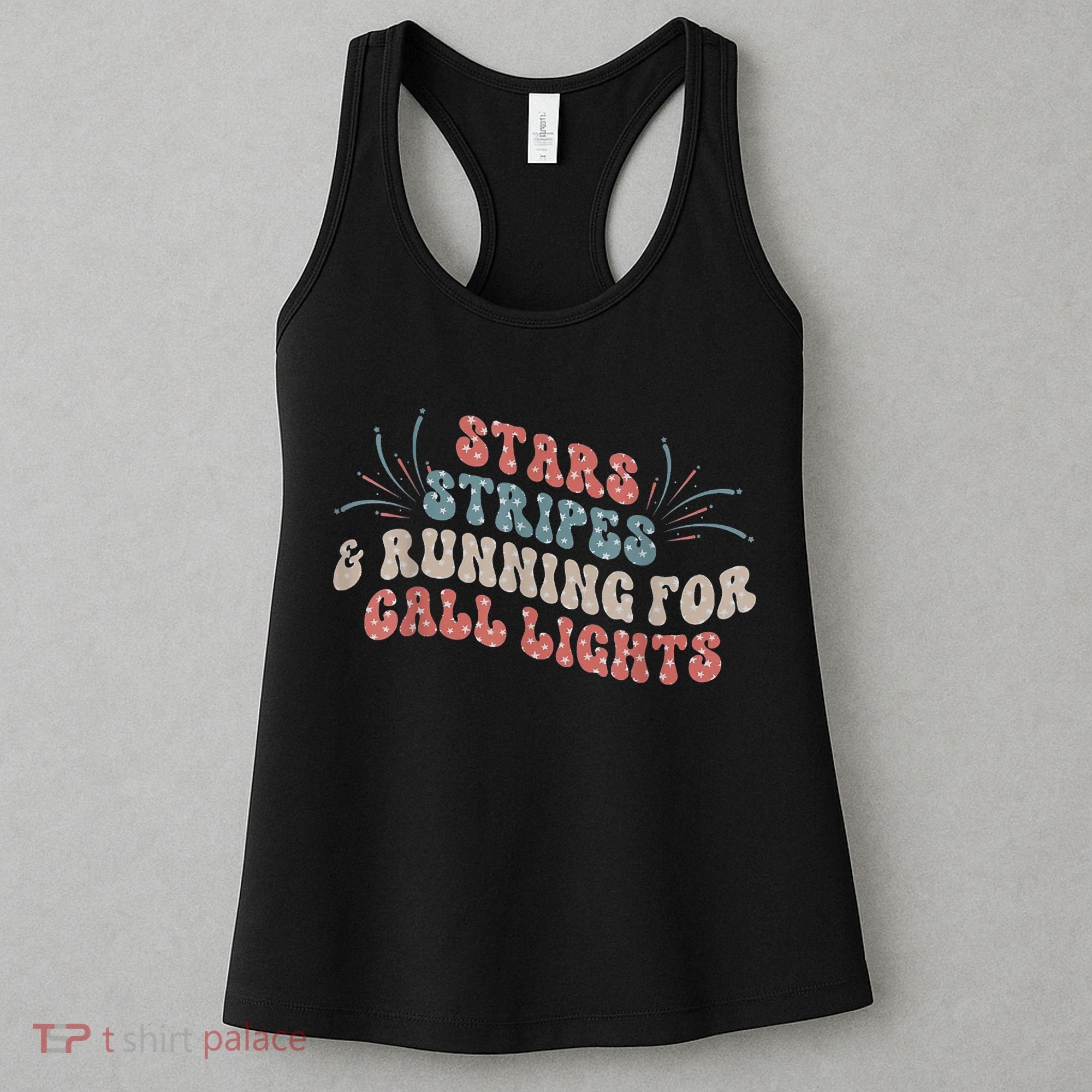 Stars Stripes Running For Call Lights CNA Nurse 4th Of July Women's Tank Top
