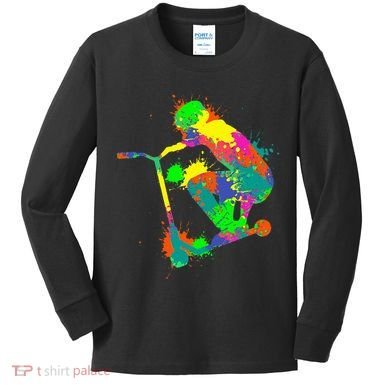 Stunt Scooter Rider Kids Long Sleeve Shirt