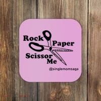 Sam Sparkswood Rock Paper Scissor Me Singlemomsaga Coaster thumb 0