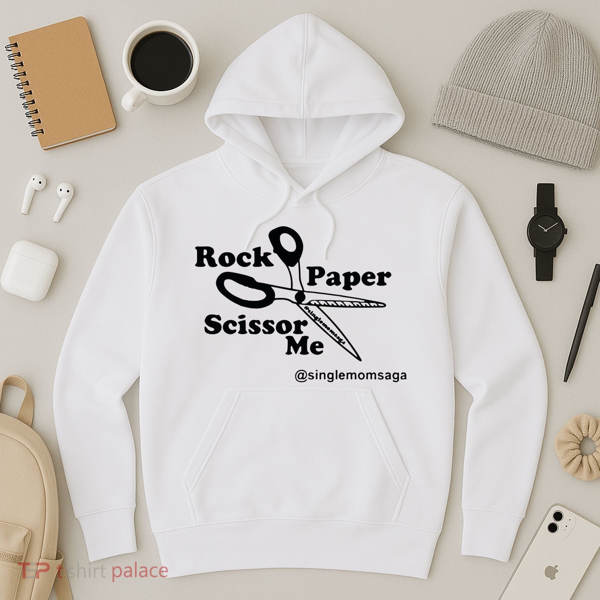 Sam Sparkswood Rock Paper Scissor Me Singlemomsaga Hoodie