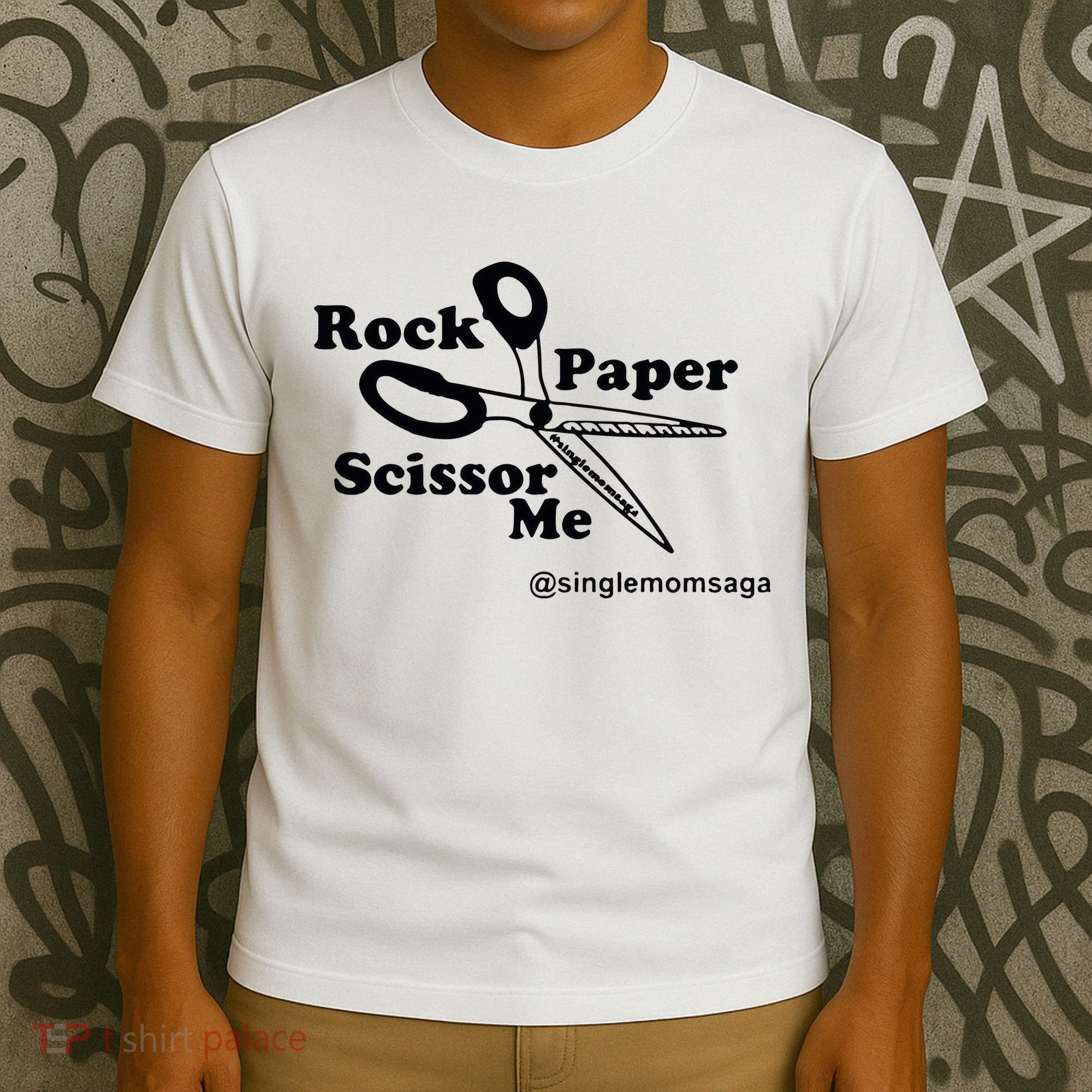 Sam Sparkswood Rock Paper Scissor Me Singlemomsaga T-Shirt