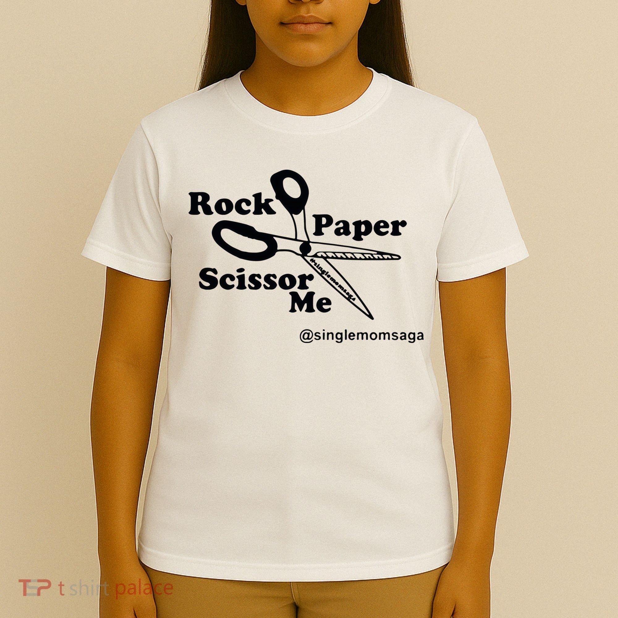 Sam Sparkswood Rock Paper Scissor Me Singlemomsaga T-Shirt