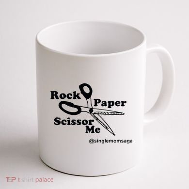 Sam Sparkswood Rock Paper Scissor Me Singlemomsaga Coffee Mug back