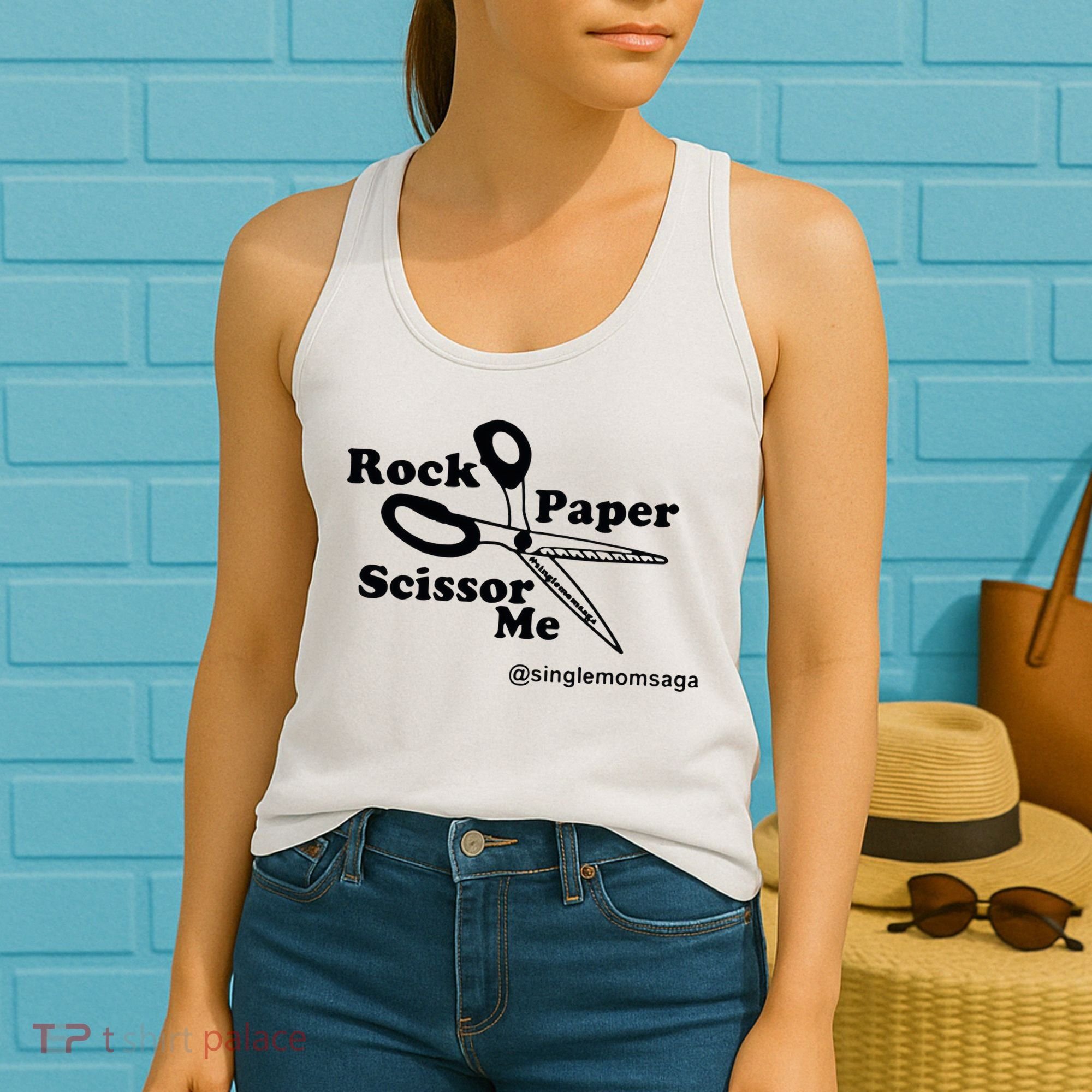 Sam Sparkswood Rock Paper Scissor Me Singlemomsaga Women's Tank Top