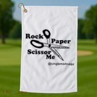 Sam Sparkswood Rock Paper Scissor Me Singlemomsaga Golf Towel thumb 1