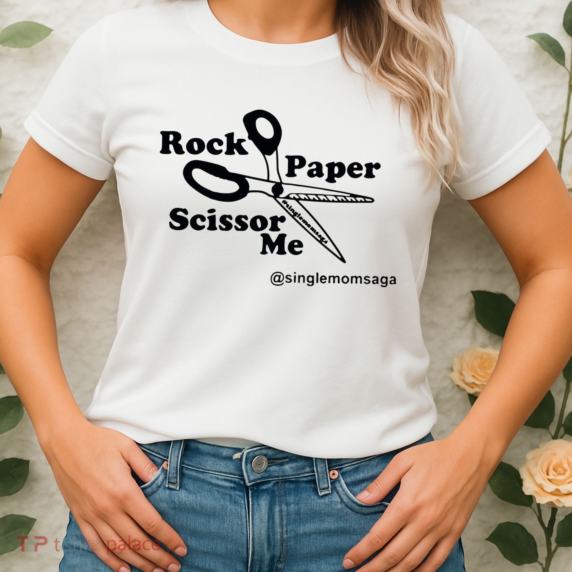 Sam Sparkswood Rock Paper Scissor Me Singlemomsaga Women's T-Shirt