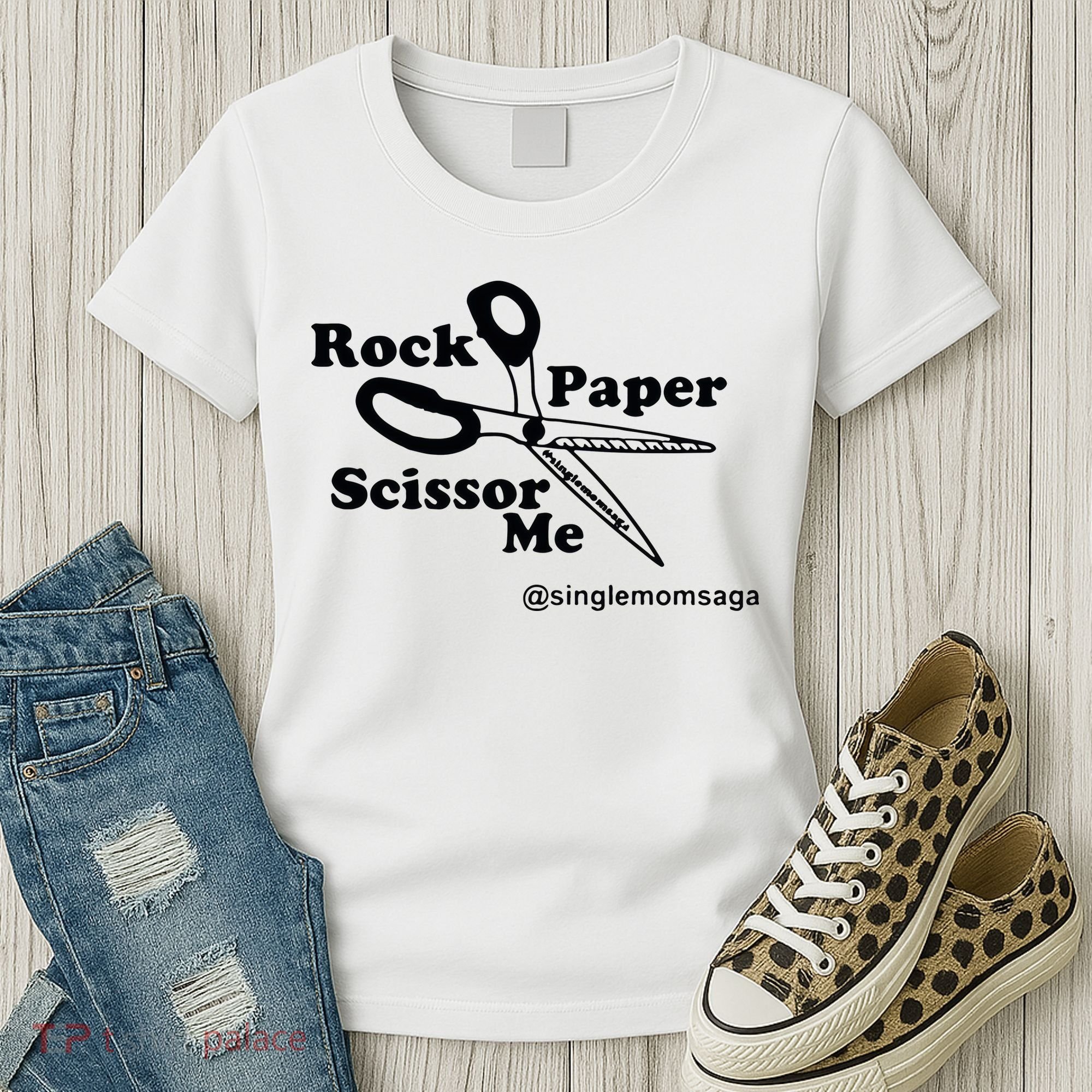 Sam Sparkswood Rock Paper Scissor Me Singlemomsaga Women's T-Shirt