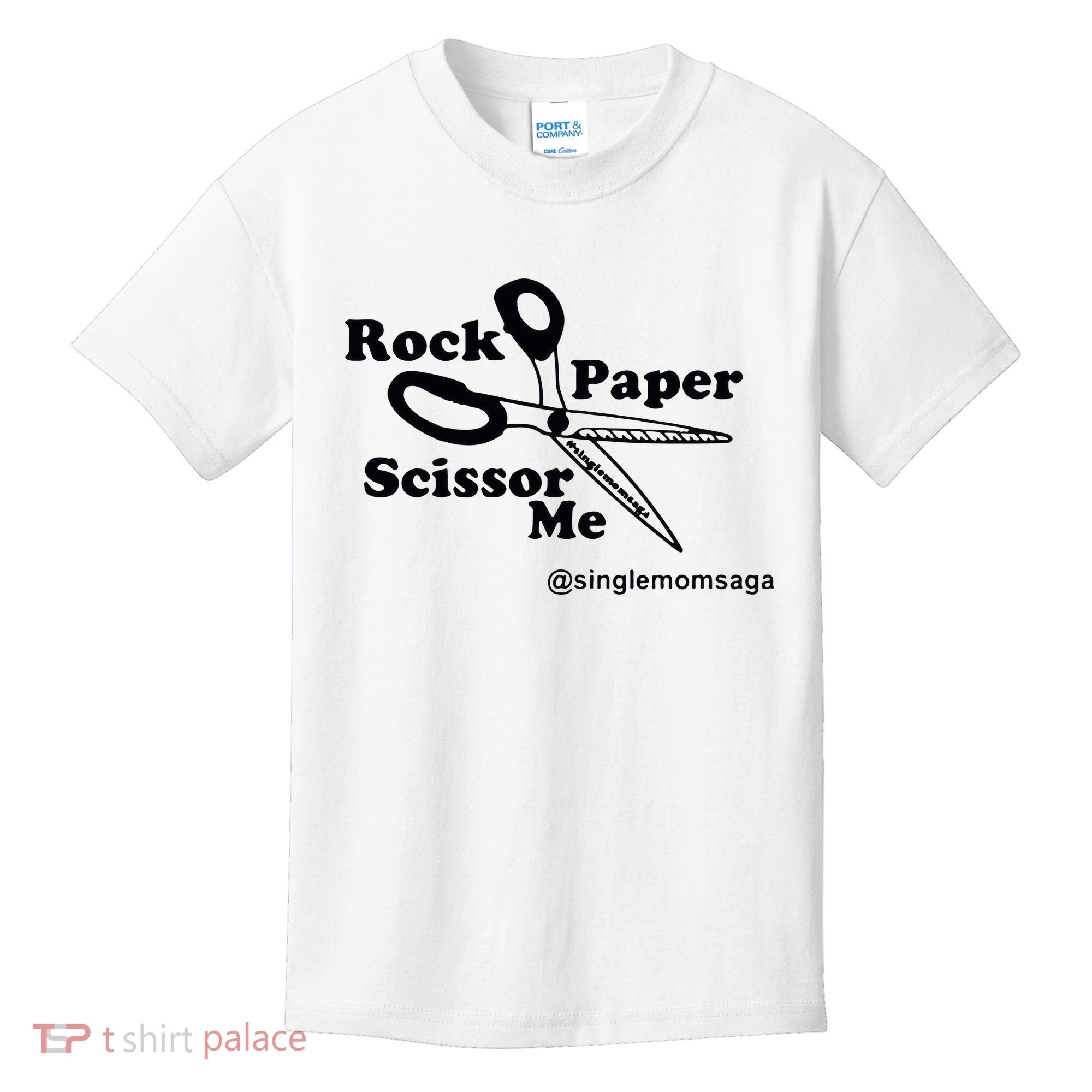 Sam Sparkswood Rock Paper Scissor Me Singlemomsaga Kids T-Shirt