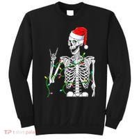 Santa Skeleton Rock Hand Christmas X-Mas Rocker Musician Sweatshirt thumb 0