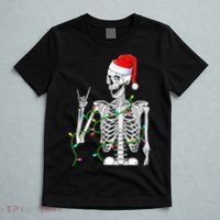 Santa Skeleton Rock Hand Christmas X-Mas Rocker Musician T-Shirt thumb 5