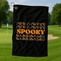 Spooky Season Retro Halloween Golf Towel thumb 1