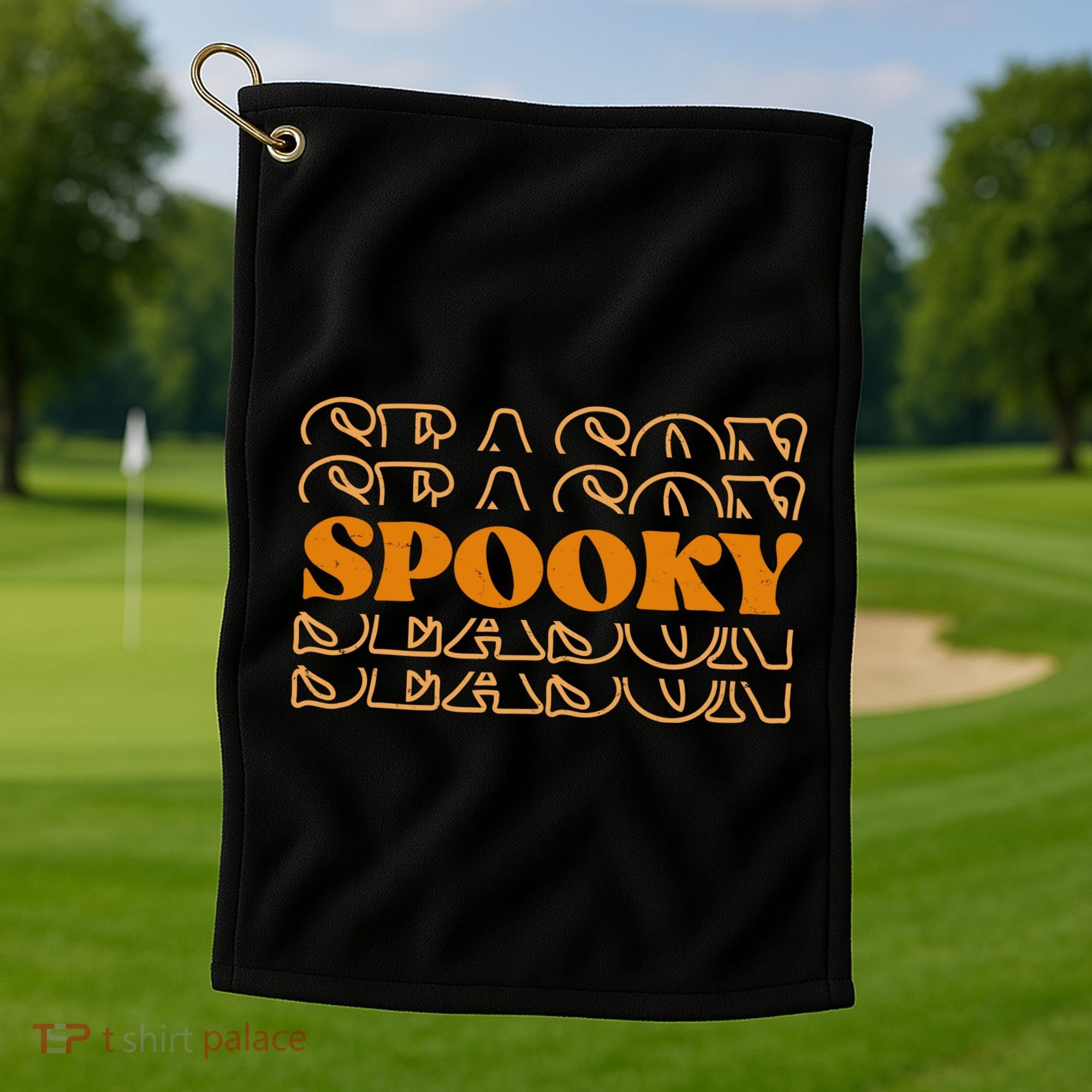 Spooky Season Retro Halloween Golf Towel