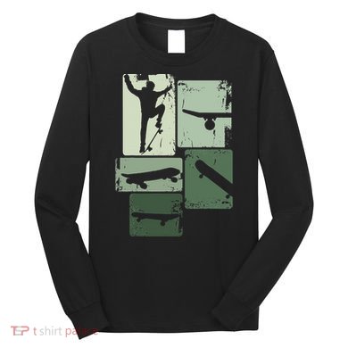 Skater Skateboarder Retro Skateboard Gift Long Sleeve Shirt
