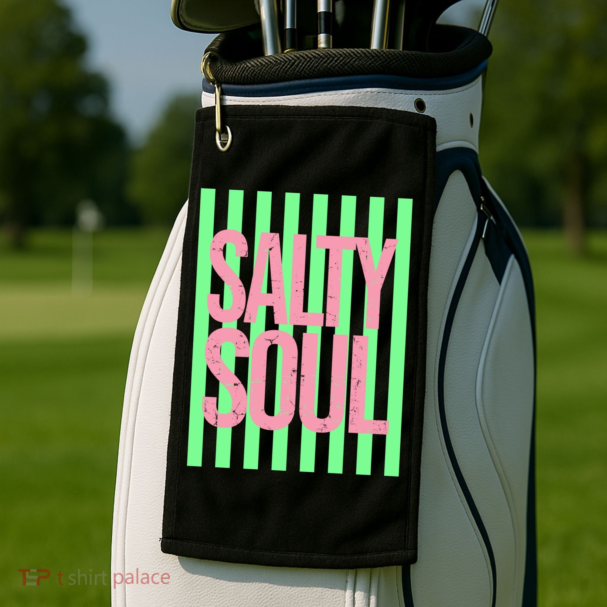 Salty Soul Retro Stripes Sunshine Golf Towel