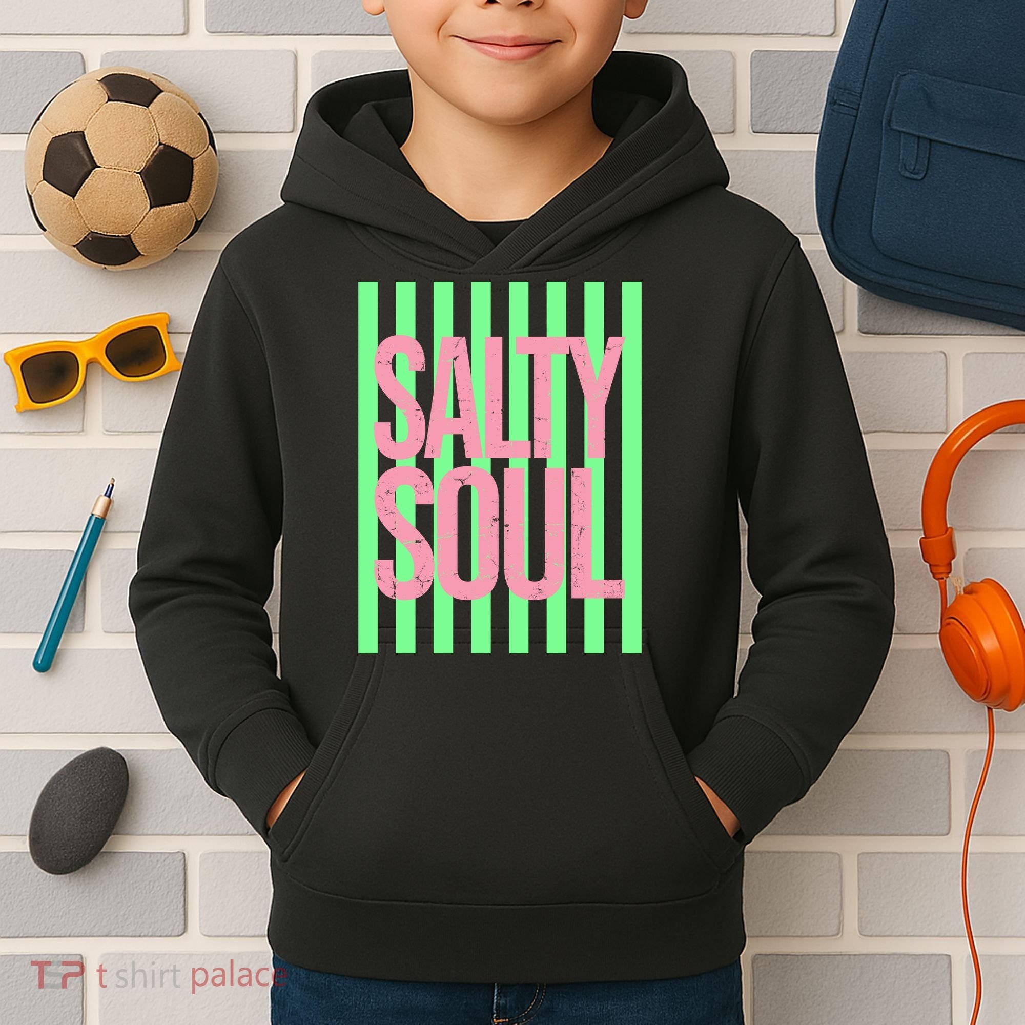 Salty Soul Retro Stripes Sunshine Kids Hoodie