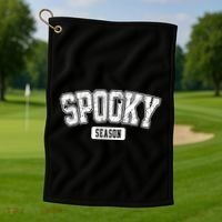 Spooky Season Retro Halloween Golf Towel thumb 1