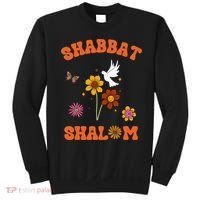 Shabbat Shalom Retro 60s 70s Groovy Hippie Flowers Peace Sweatshirt thumb 0