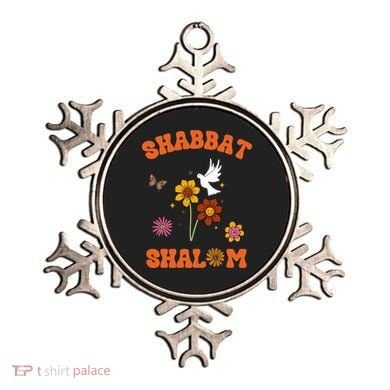 Shabbat Shalom Retro 60s 70s Groovy Hippie Flowers Peace Ornament
